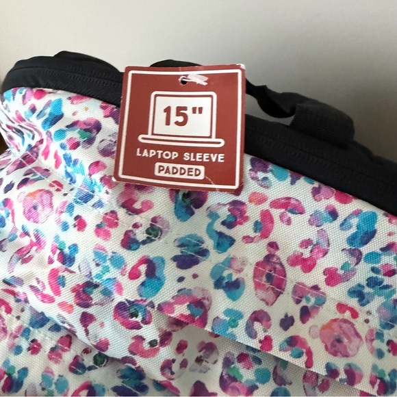 Jansport Big Student Back Pack Pastel Leopard Print Book Bag NWT - Picture 11 of 11
